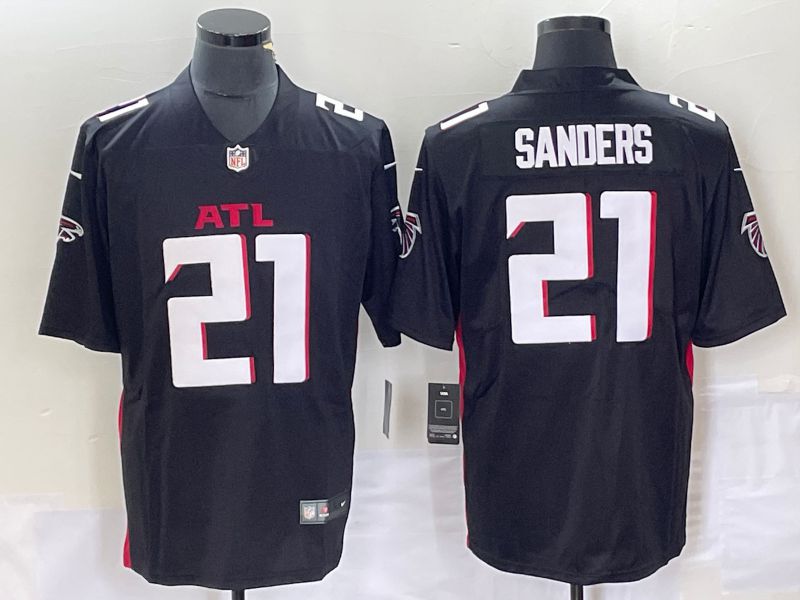 Men Atlanta Falcons 21 Sanders Black Nike Vapor Limited NFL Jersey